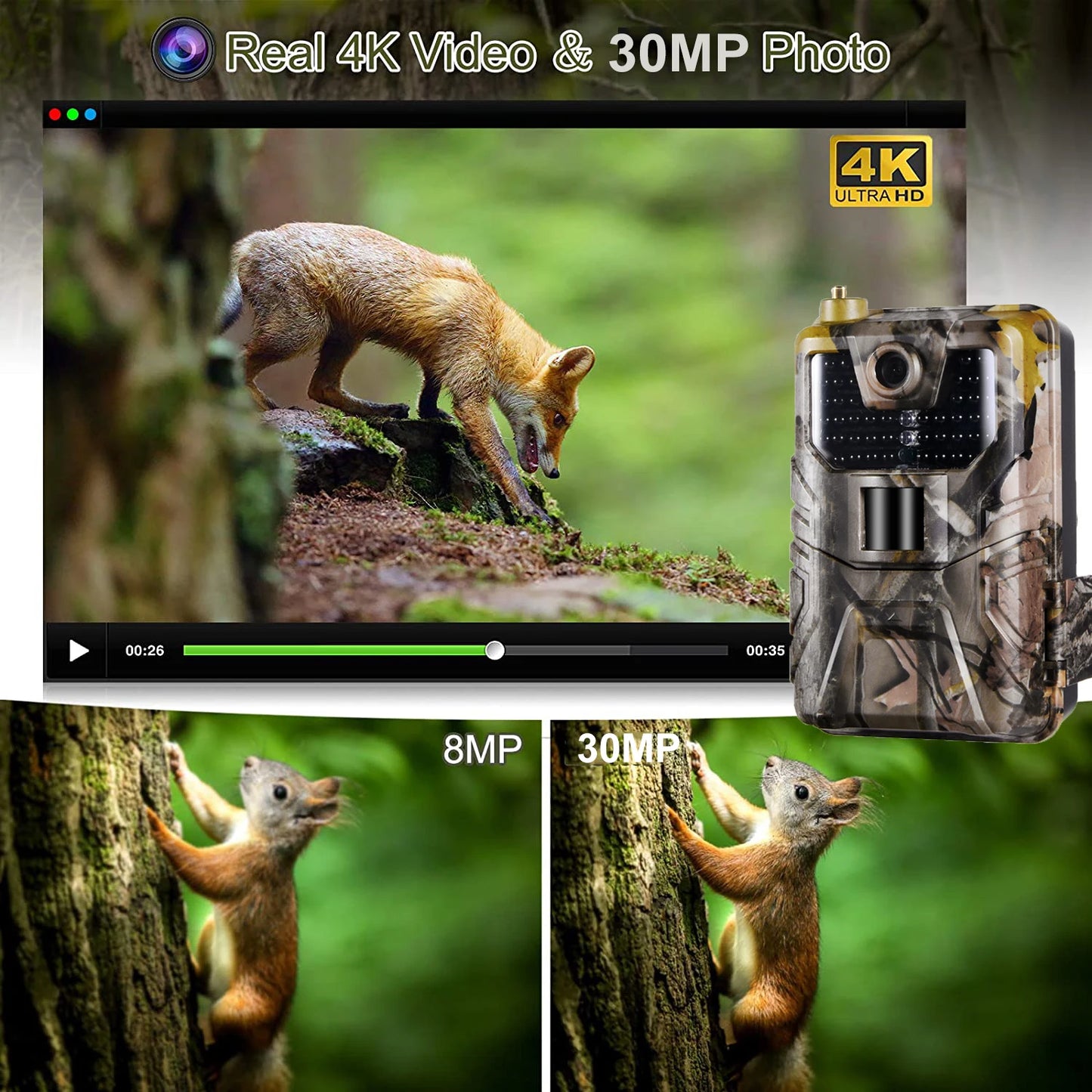4K Wildlife Trail Camera with Bluetooth Control and Night Vision – 30MP High-Resolution Trail Camera for Hunting and Surveillance 5