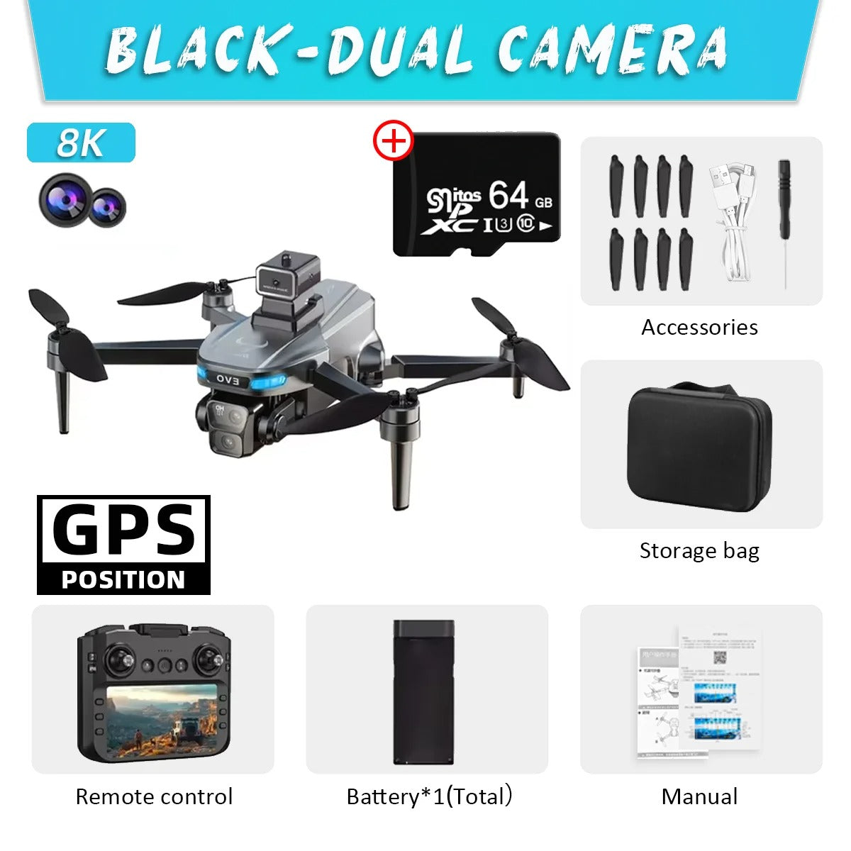 Max GPS Drone with 8K Dual Camera, Obstacle Avoidance, and Foldable Design for Aerial Photography 6