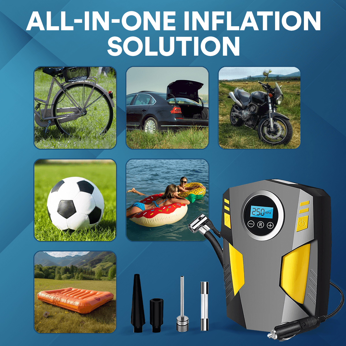 Portable Digital Tyre Inflator - Fast Car Air Pump with Automatic Shutoff 7