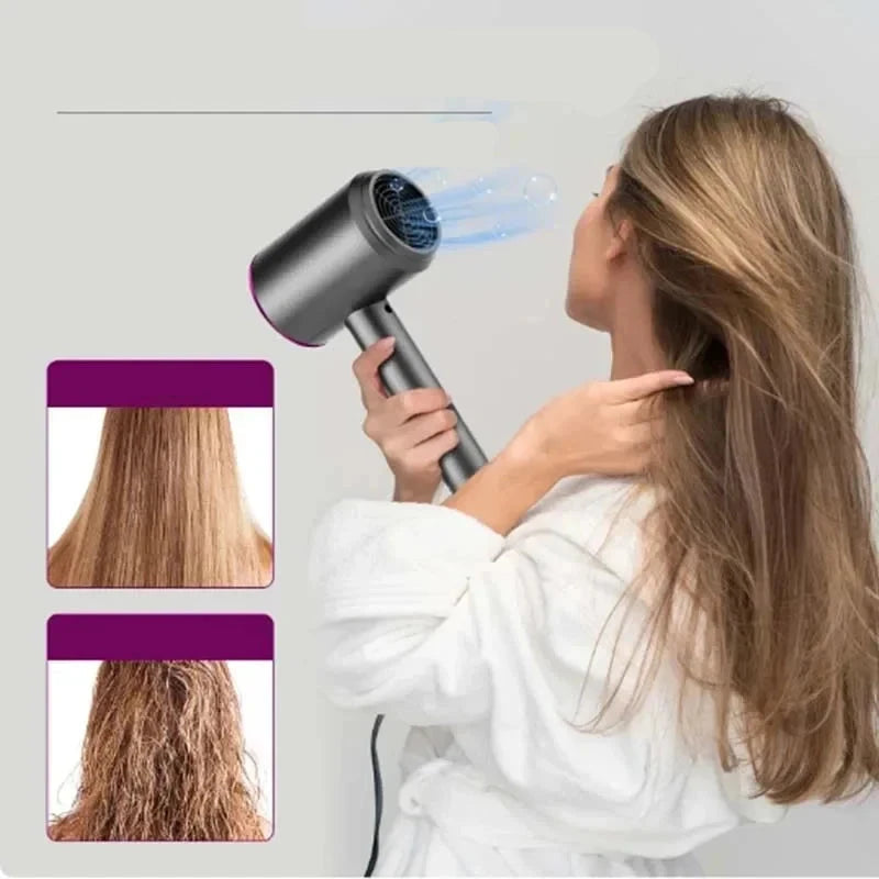 Professional High-Speed Quiet Hair Dryer Brush for Salon-Quality Smooth Hair – Ergonomic Design, 900W Performance 3
