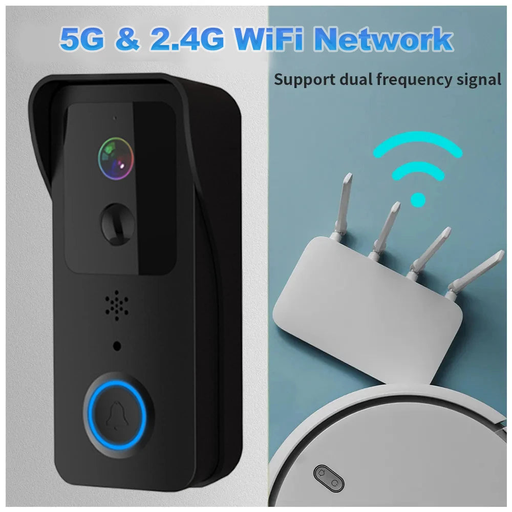 1080P WiFi Video Doorbell with Night Vision and Two-Way Audio – Smart Waterproof Doorbell Camera with PIR Motion Detection 1