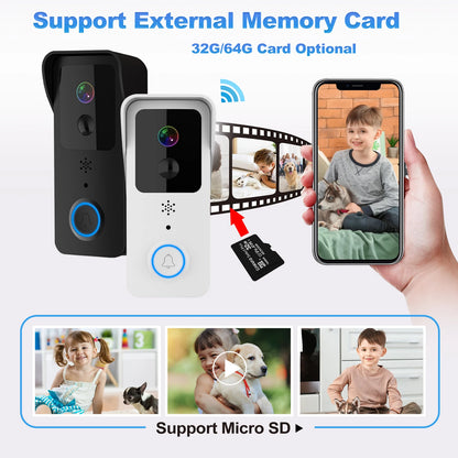 1080P WiFi Video Doorbell with Night Vision and Two-Way Audio – Smart Waterproof Doorbell Camera with PIR Motion Detection 3
