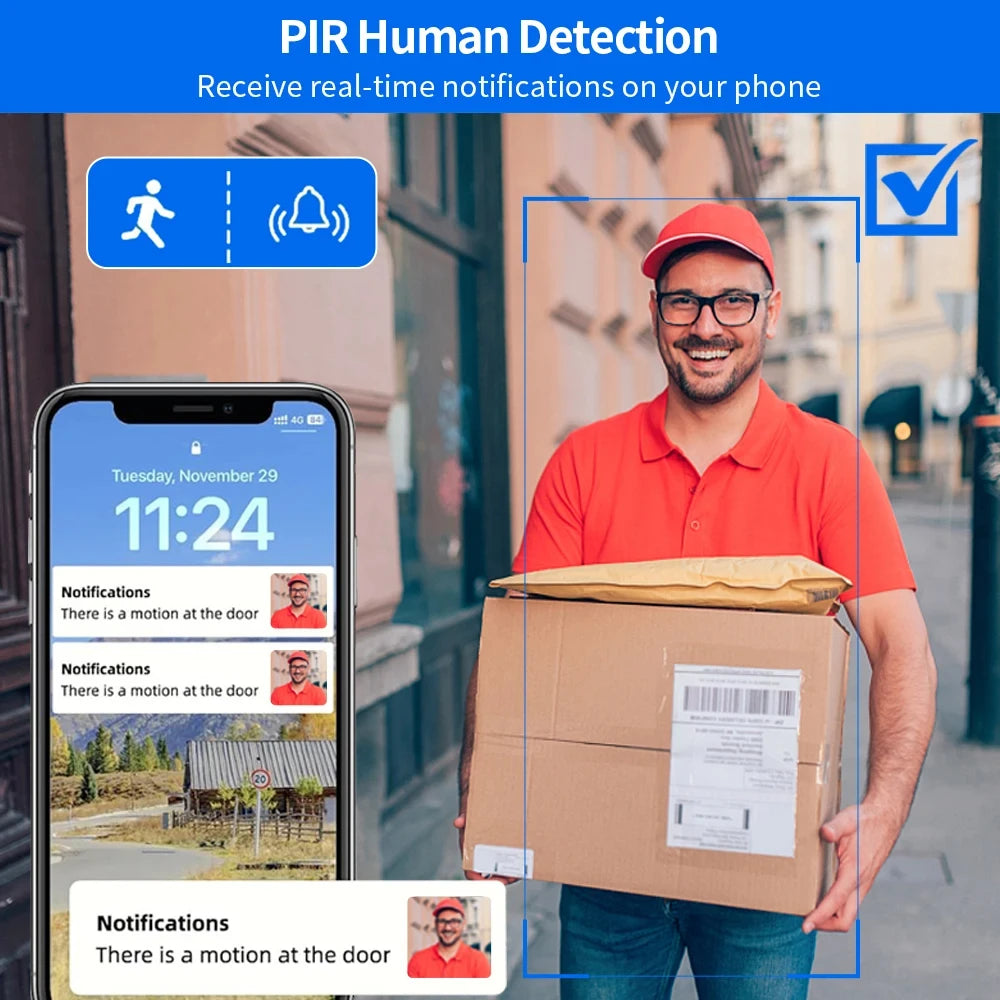 1080P WiFi Video Doorbell with Night Vision and Two-Way Audio – Smart Waterproof Doorbell Camera with PIR Motion Detection 4