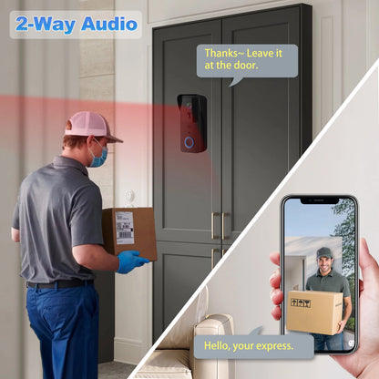 1080P WiFi Video Doorbell with Night Vision and Two-Way Audio – Smart Waterproof Doorbell Camera with PIR Motion Detection 5