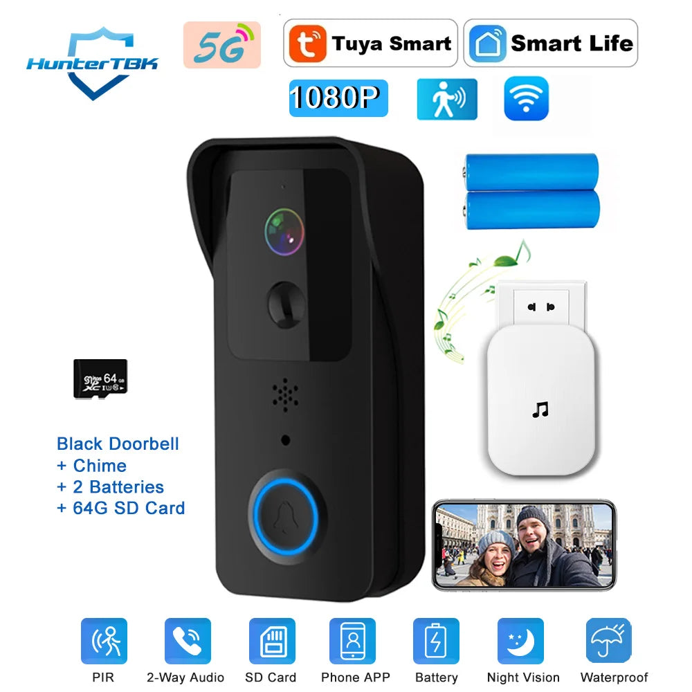 1080P WiFi Video Doorbell with Night Vision and Two-Way Audio – Smart Waterproof Doorbell Camera with PIR Motion Detection 6