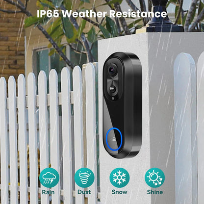 1080P Wireless Video Doorbell Camera with 5G/2.4G WiFi, IP65 Waterproof, Two-Way Audio, Night Vision, 7000mAh Battery 5