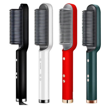 2-in-1 Hair Dryer Brush and Straightening Curling Tool with Adjustable Heat Settings - Tourmaline Ceramic for All Hair Types 4