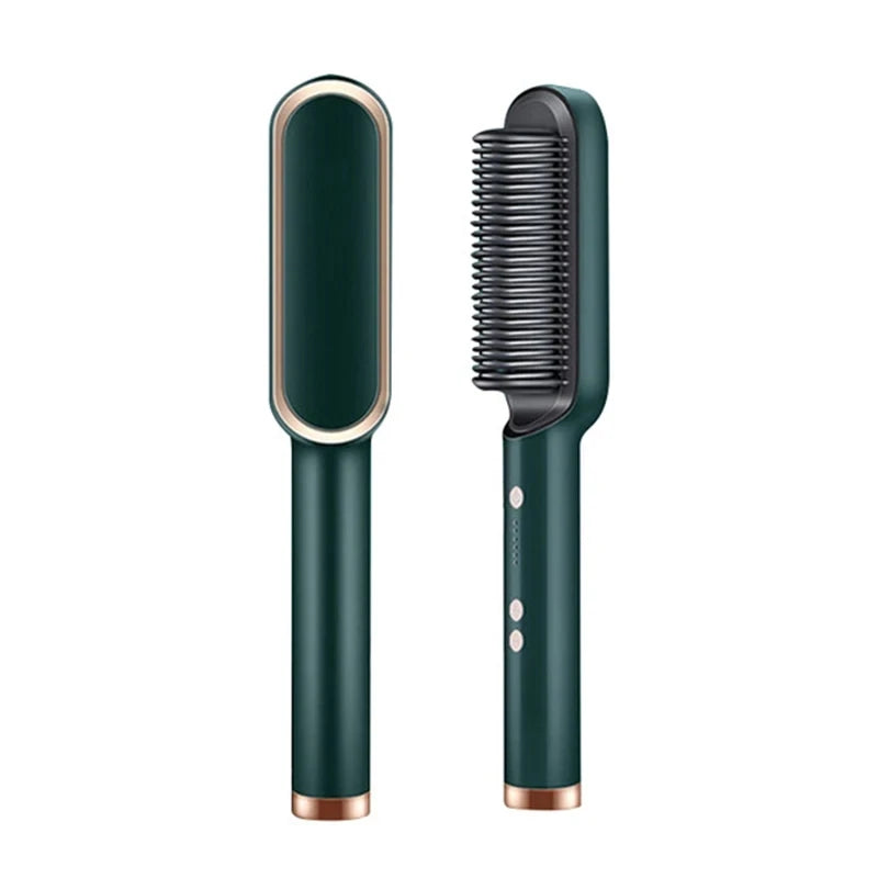 2-in-1 Hair Dryer Brush and Straightening Curling Tool with Adjustable Heat Settings - Tourmaline Ceramic for All Hair Types 6