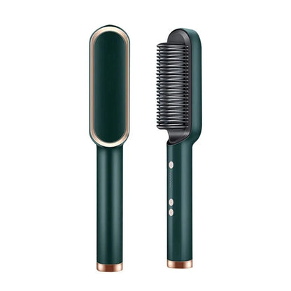 2-in-1 Hair Dryer Brush and Straightening Curling Tool with Adjustable Heat Settings - Tourmaline Ceramic for All Hair Types 6