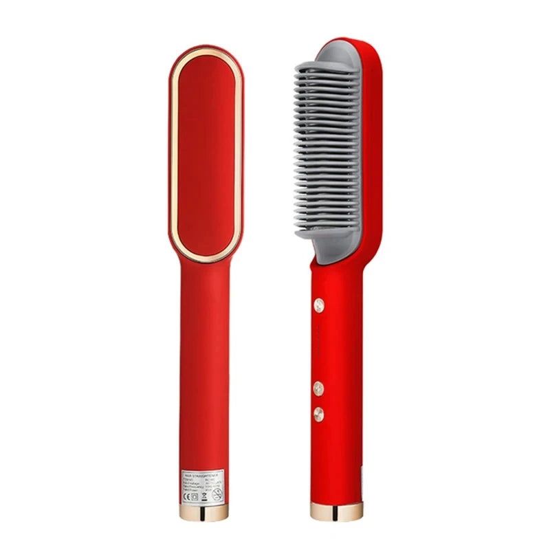 2-in-1 Hair Dryer Brush and Straightening Curling Tool with Adjustable Heat Settings - Tourmaline Ceramic for All Hair Types 7