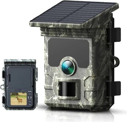 30MP Solar-Powered Trail Camera with Infrared Night Vision – Wildlife Camera Trap with Fast Trigger Speed and Waterproof Design 0