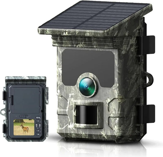 30MP Solar-Powered Trail Camera with Infrared Night Vision – Wildlife Camera Trap with Fast Trigger Speed and Waterproof Design 0