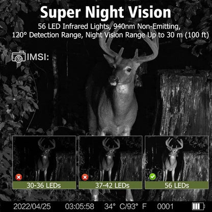 30MP Solar-Powered Trail Camera with Infrared Night Vision – Wildlife Camera Trap with Fast Trigger Speed and Waterproof Design 1