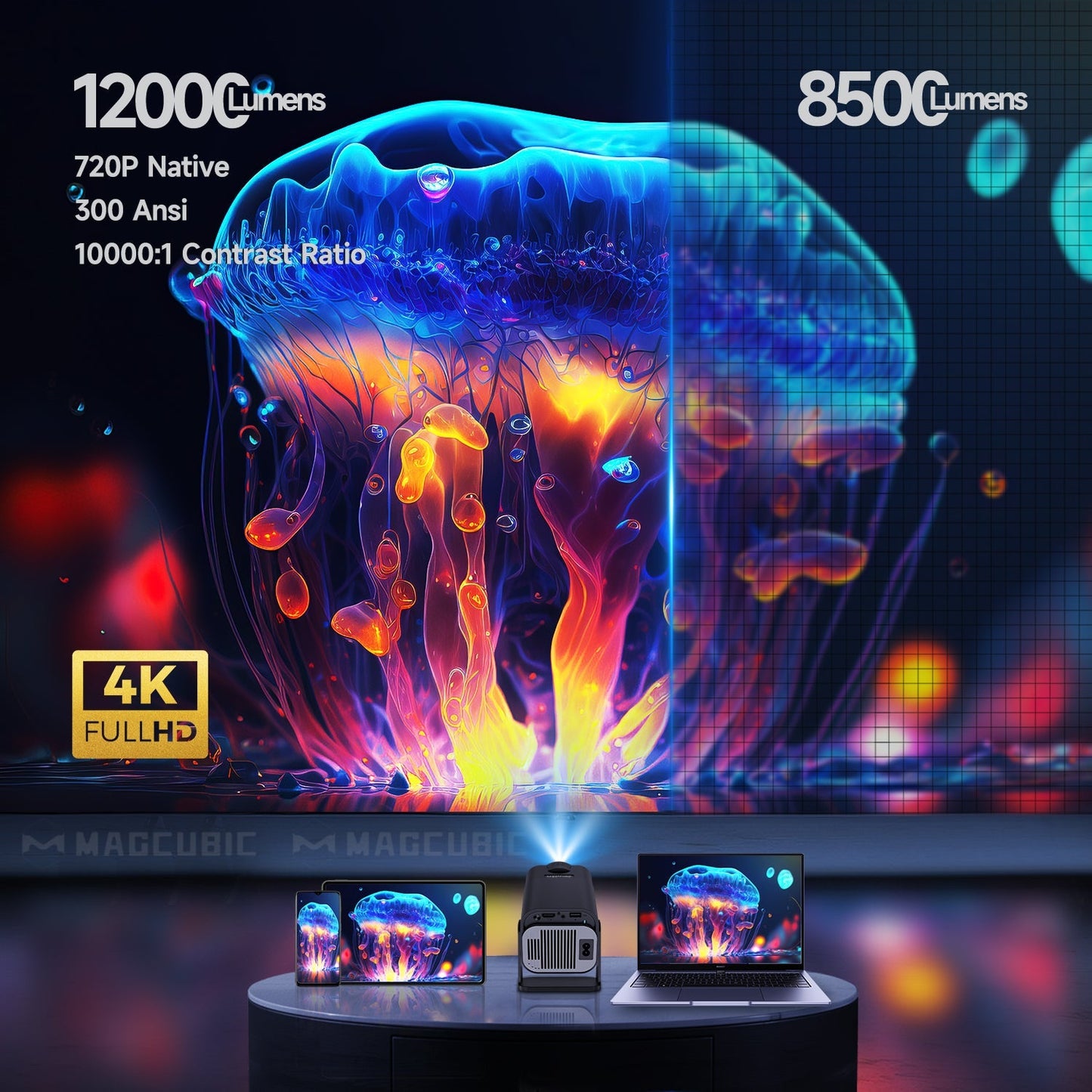 4K Mini Portable Home Projector