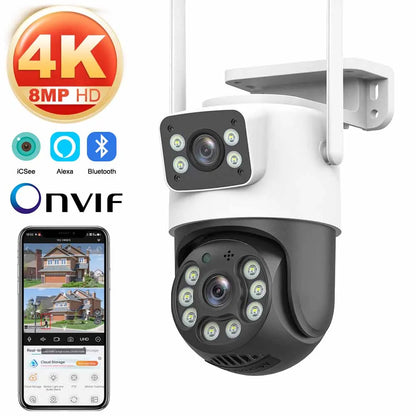 4K Outdoor Wireless Security Camera with AI Human Detection and Dual Lens – Night Vision, Two-Way Audio, Weatherproof Design 0