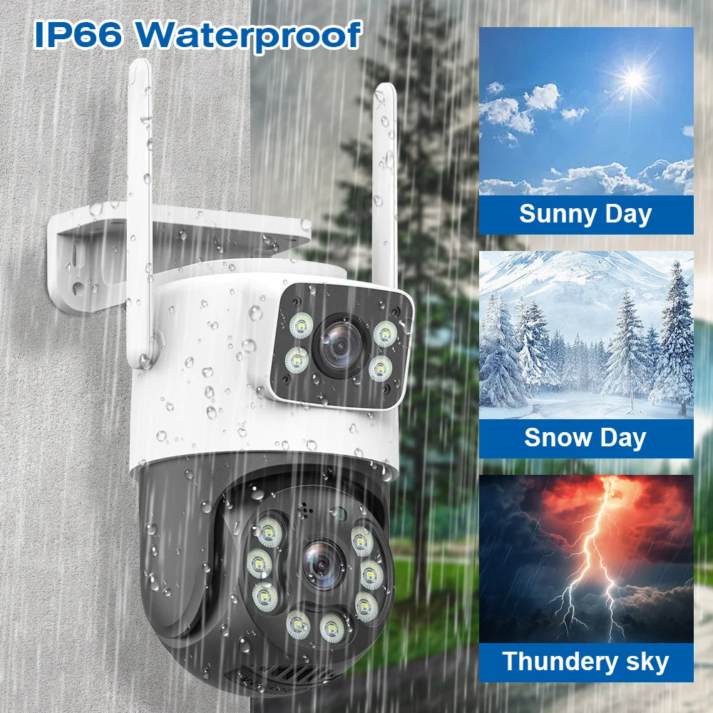 4K Outdoor Wireless Security Camera with AI Human Detection and Dual Lens – Night Vision, Two-Way Audio, Weatherproof Design 1