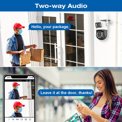 4K Outdoor Wireless Security Camera with AI Human Detection and Dual Lens – Night Vision, Two-Way Audio, Weatherproof Design 2