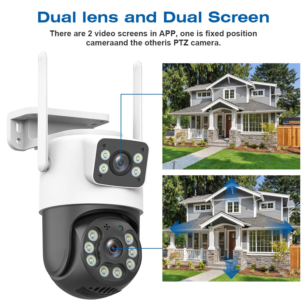 4K Outdoor Wireless Security Camera with AI Human Detection and Dual Lens – Night Vision, Two-Way Audio, Weatherproof Design 3