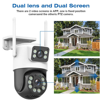 4K Outdoor Wireless Security Camera with AI Human Detection and Dual Lens – Night Vision, Two-Way Audio, Weatherproof Design 3