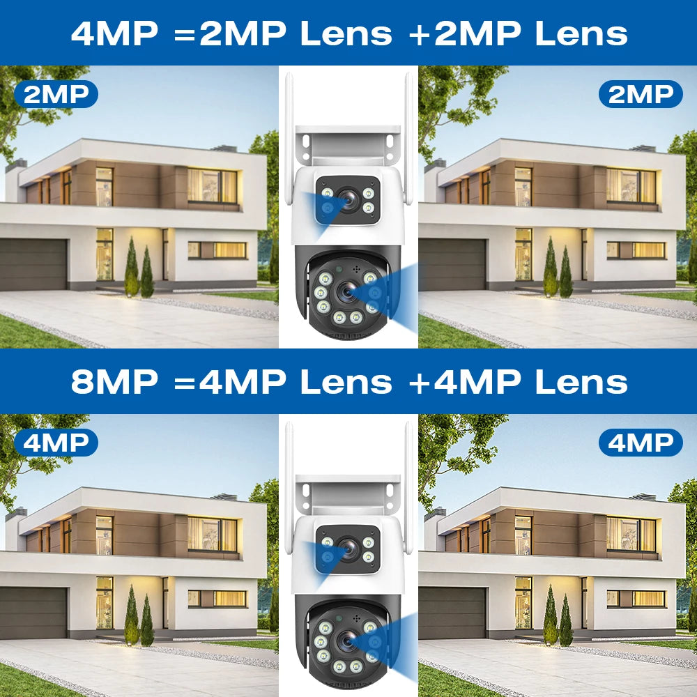 4K Outdoor Wireless Security Camera with AI Human Detection and Dual Lens – Night Vision, Two-Way Audio, Weatherproof Design 4