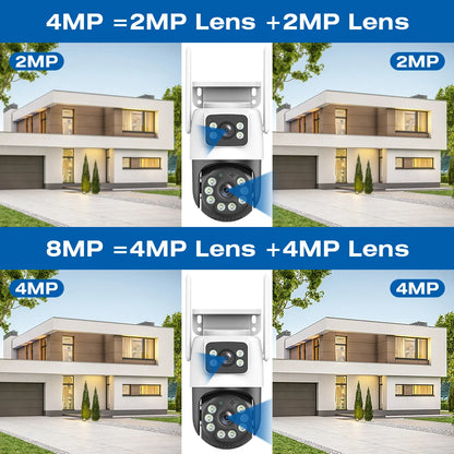 4K Outdoor Wireless Security Camera with AI Human Detection and Dual Lens – Night Vision, Two-Way Audio, Weatherproof Design 4