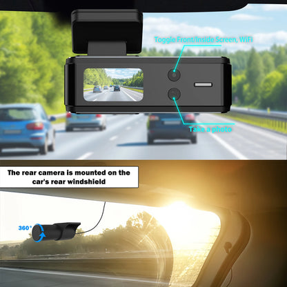  4K WIFI Dash Cam for Car - Best Front and Rear Dual Lens with Night Vision & G-Sensor for 24-Hour Parking Monitoring 2