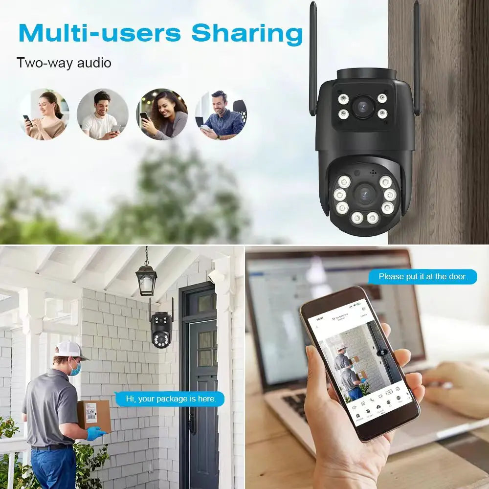 4K WiFi Outdoor Security Camera with Dual Lenses, AI Human Detection, Night Vision and Two-Way Audio 1