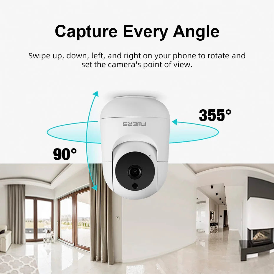 5MP HD Indoor Security Camera with Motion Detection and Night Vision – Smart Home Compatible, Pan/Tilt Functionality, Two-Way Audio 1