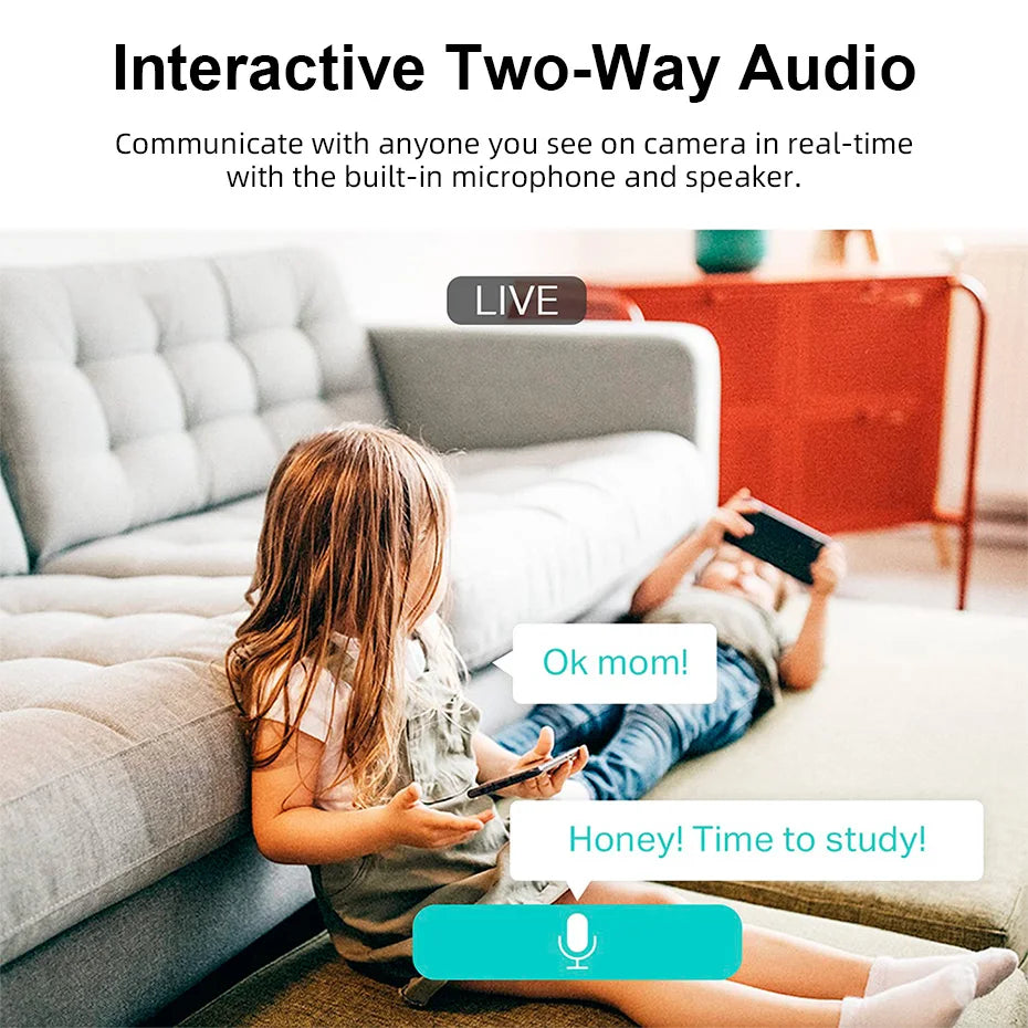 5MP HD Indoor Security Camera with Motion Detection and Night Vision – Smart Home Compatible, Pan/Tilt Functionality, Two-Way Audio 3