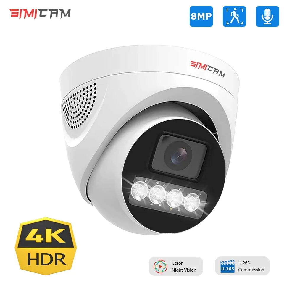 8MP 4K POE Surveillance Camera with Night Vision and Audio – Home Security CCTV Camera for Outdoor Monitoring 0