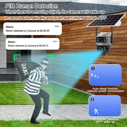8MP 4K Solar-Powered Wireless Security Camera with Dual Lens, Night Vision, and 4G Connectivity for Home Security 1
