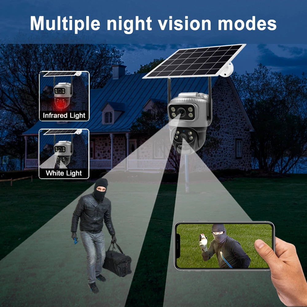 8MP 4K Solar-Powered Wireless Security Camera with Dual Lens, Night Vision, and 4G Connectivity for Home Security 3