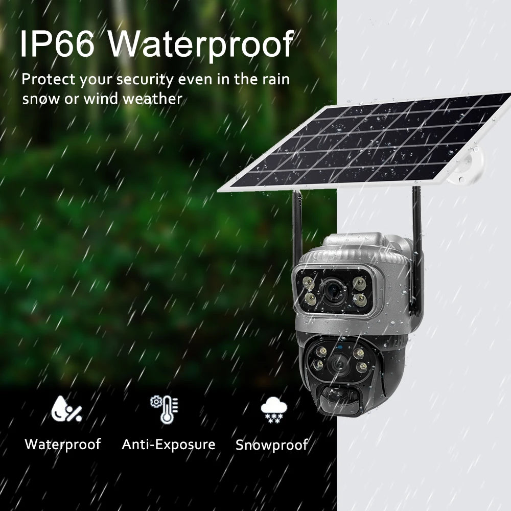8MP 4K Solar-Powered Wireless Security Camera with Dual Lens, Night Vision, and 4G Connectivity for Home Security 4