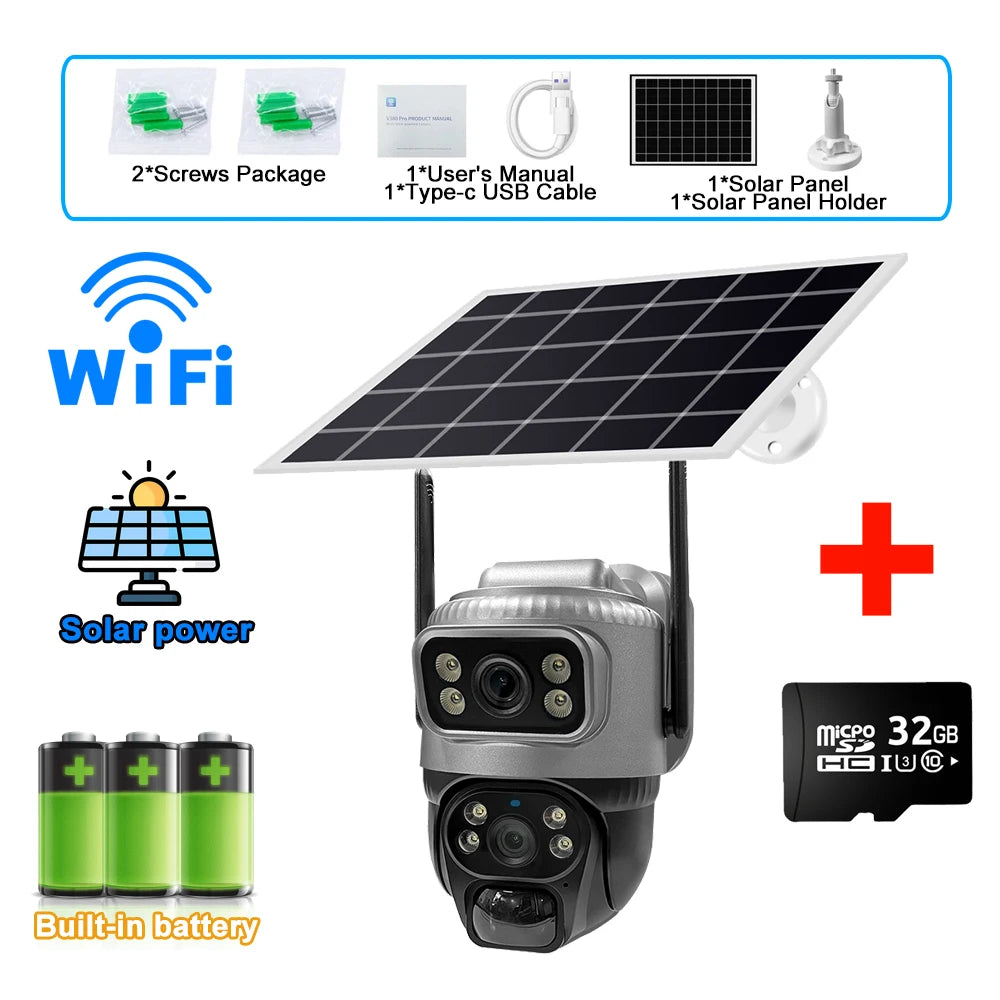 8MP 4K Solar-Powered Wireless Security Camera with Dual Lens, Night Vision, and 4G Connectivity for Home Security 7