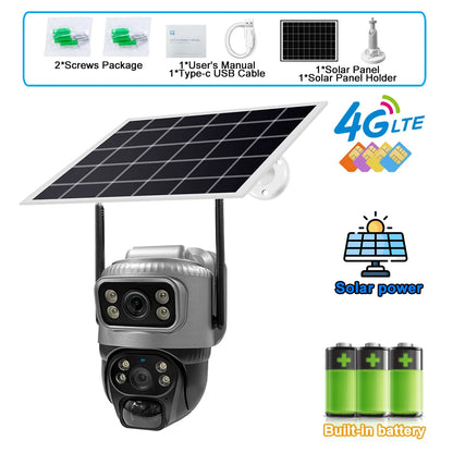 8MP 4K Solar-Powered Wireless Security Camera with Dual Lens, Night Vision, and 4G Connectivity for Home Security 9