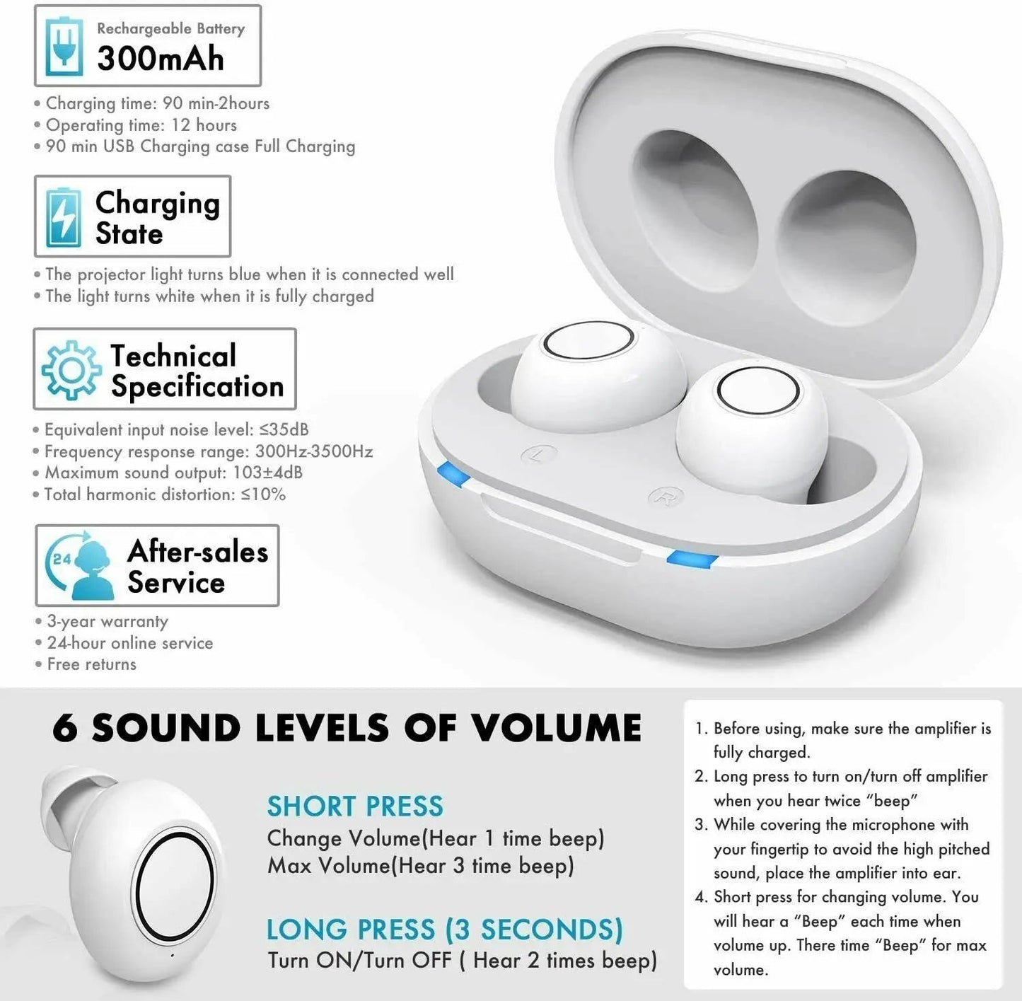 Bluetooth Rechargeable Hearing Aids with App Control – Compact Design for Enhanced Sound Clarity 1
