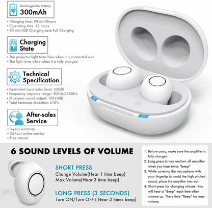 Bluetooth Rechargeable Hearing Aids with App Control – Compact Design for Enhanced Sound Clarity 1