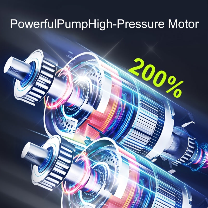 Efficient Portable Air Compressor with LCD Screen & LED Light - 150 PSI Inflator for Cars, Bikes & Sports Equipment 4