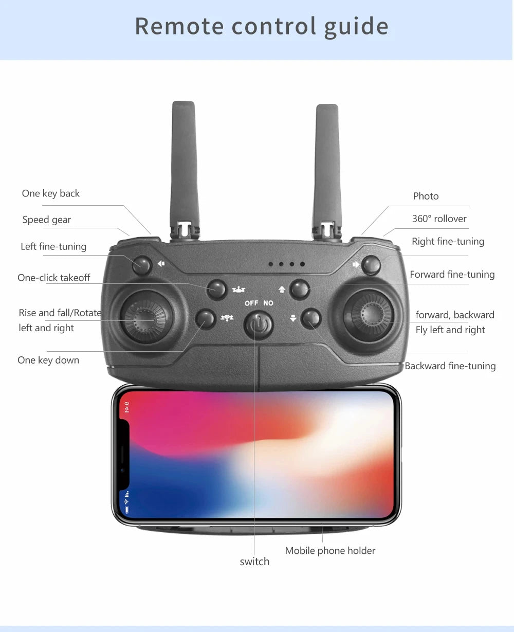 Foldable RC Drone with 4K HD Camera, WiFi FPV, Altitude Hold for Aerial Photography and Easy Navigation 8