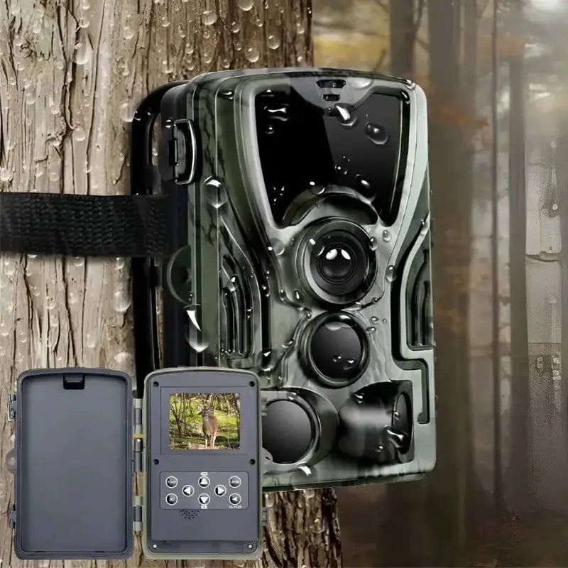 Full HD Wildlife Camera with Night Vision, IP65 Waterproof, Motion Detection, Built-in Screen, 120° Wide-Angle Lens 0