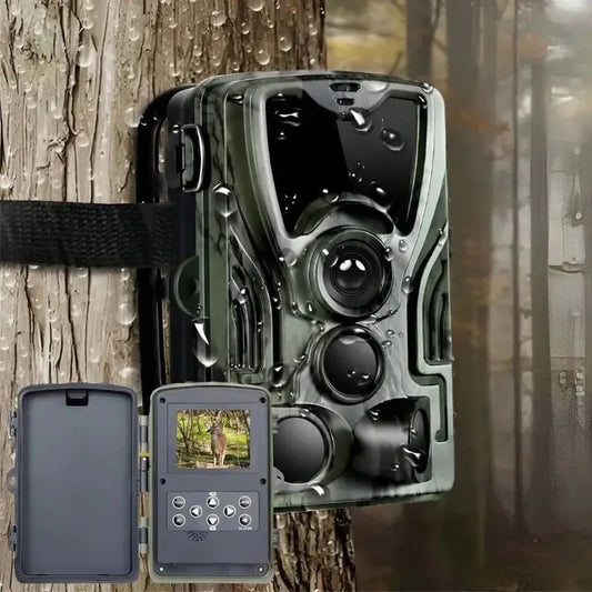 Full HD Wildlife Camera with Night Vision, IP65 Waterproof, Motion Detection, Built-in Screen, 120° Wide-Angle Lens 0