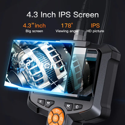 High-Definition Endoscope Camera with 4.3 Inch IPS Screen - Waterproof Borescope Inspection Camera for Automotive and Plumbing 1