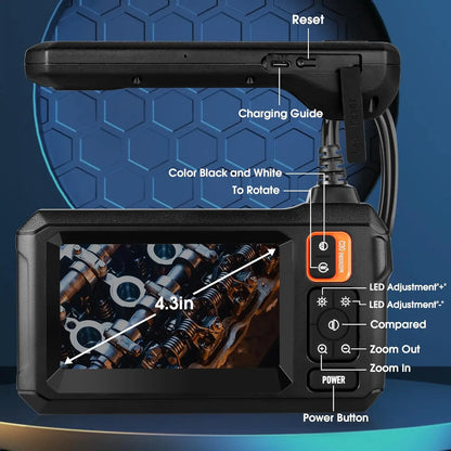 High-Definition Endoscope Inspection Camera with 4.3-Inch IPS Screen & IP67 Waterproof for Camera Inspection 1