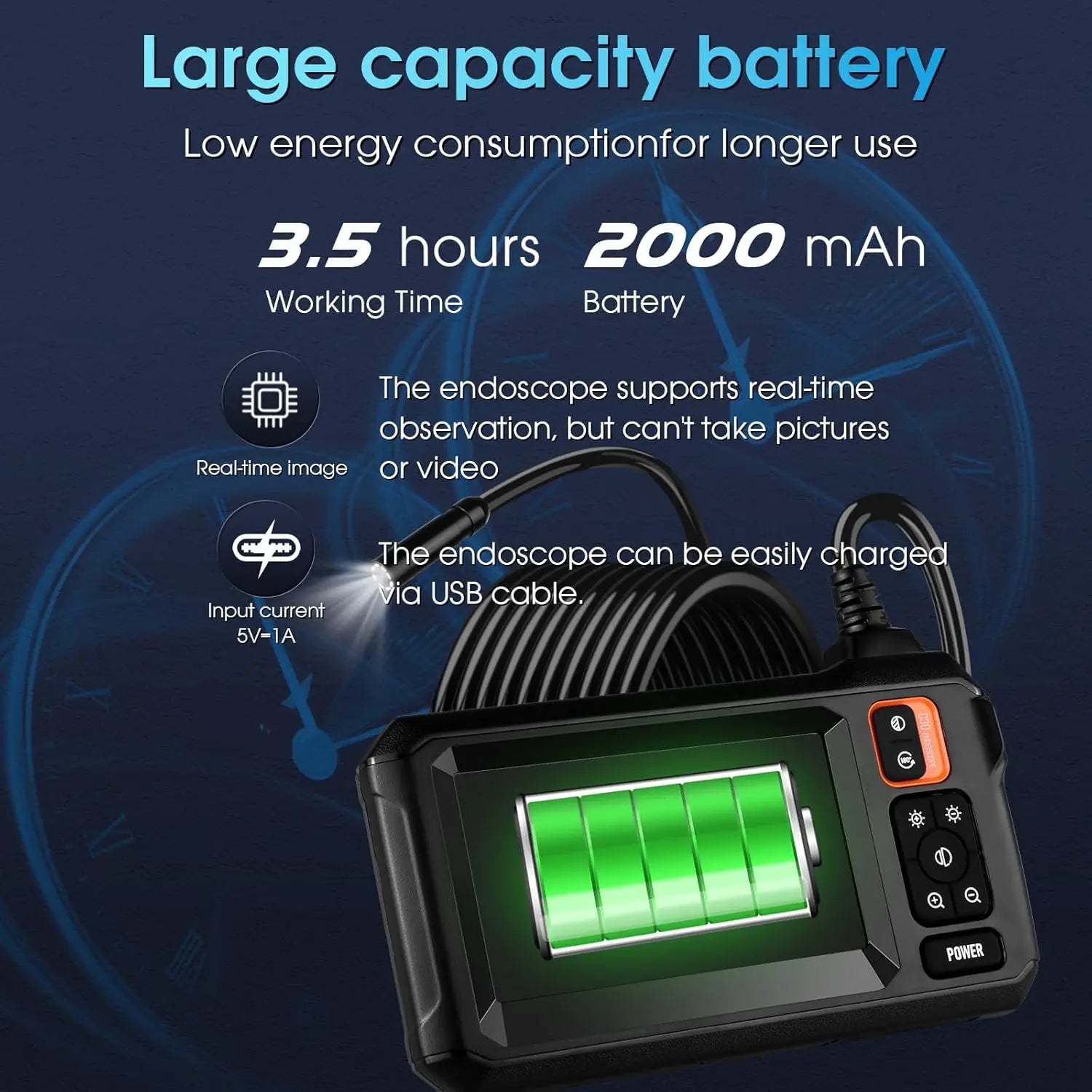 High-Definition Endoscope Inspection Camera with 4.3-Inch IPS Screen & IP67 Waterproof for Camera Inspection 2