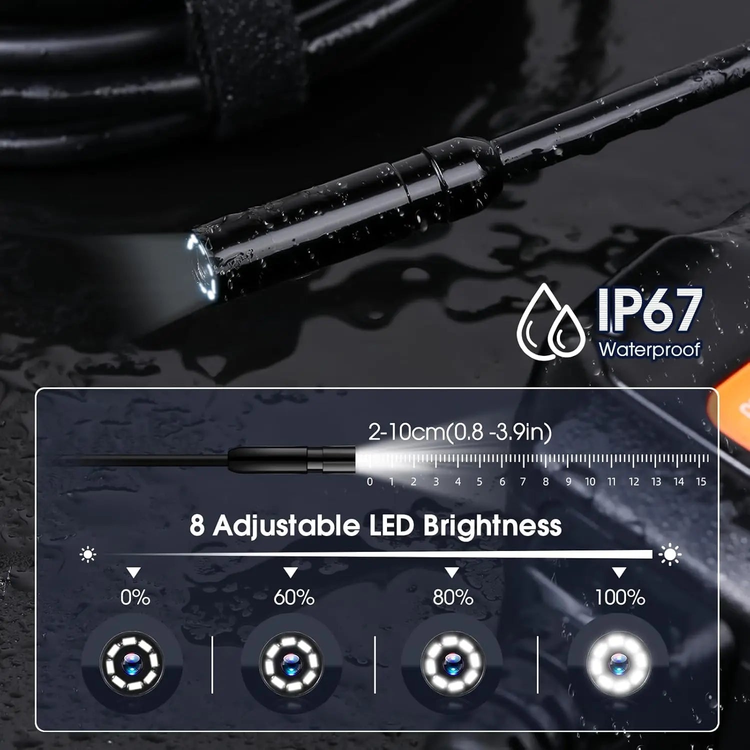 High-Definition Endoscope Inspection Camera with 4.3-Inch IPS Screen & IP67 Waterproof for Camera Inspection 3