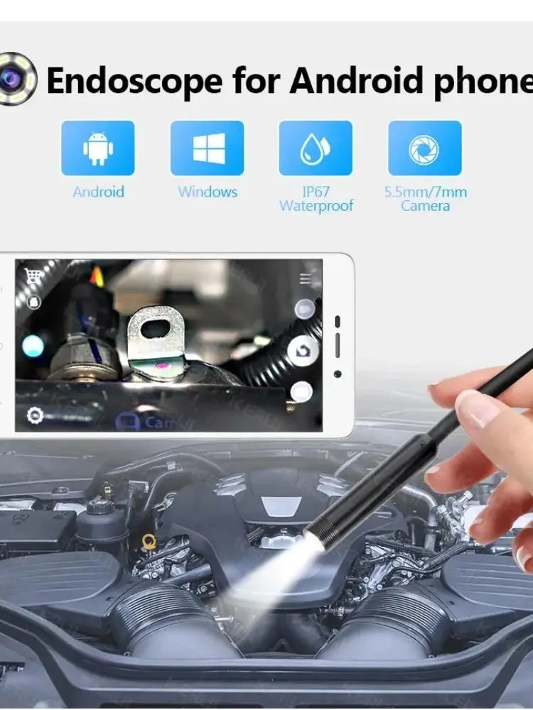 High-Definition USB Endoscope Camera for Android - 5.5mm Waterproof Borescope with 6 LED Lights 2