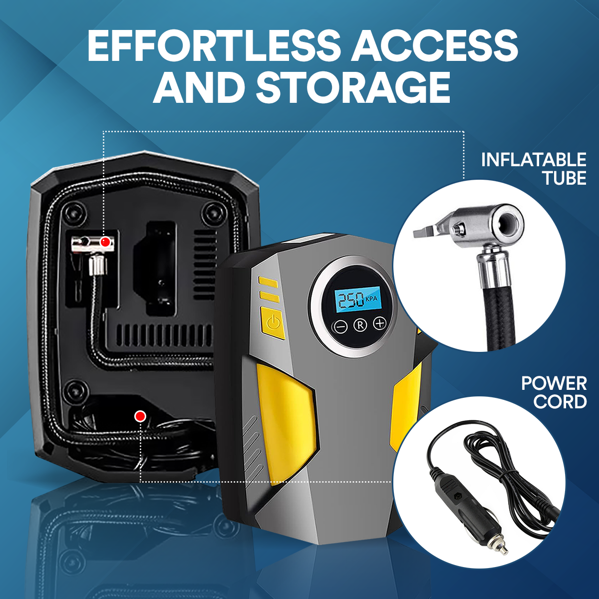 Portable Digital Tyre Inflator - Fast Car Air Pump with Automatic Shutoff 4