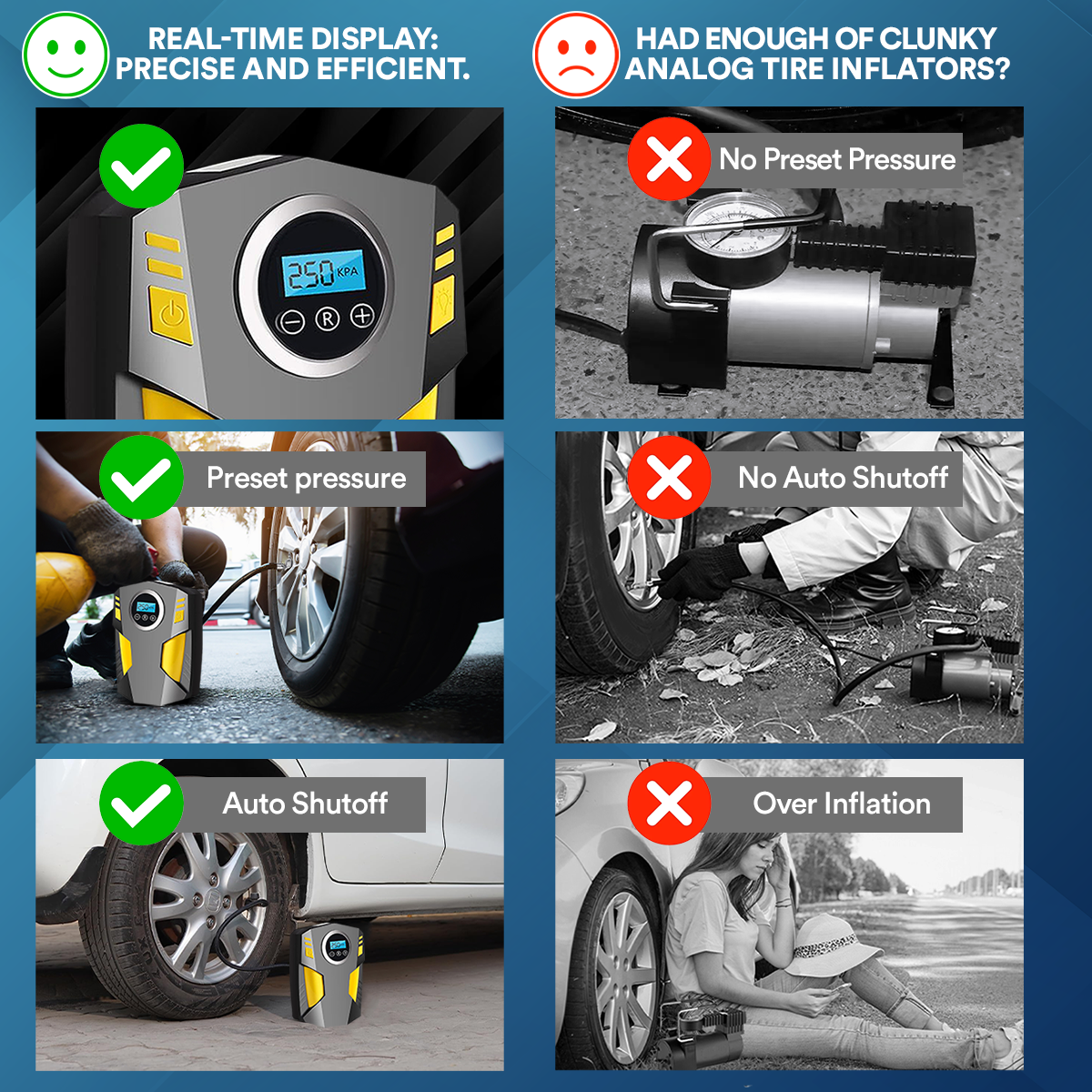 Portable Digital Tyre Inflator - Fast Car Air Pump with Automatic Shutoff 5