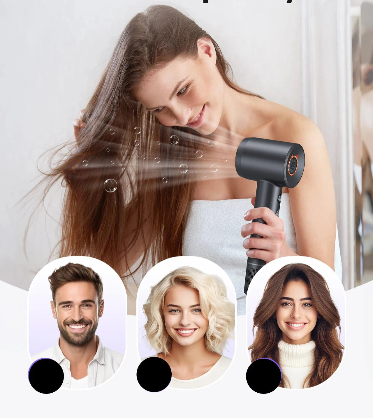 Professional Ionic Hair Dryer with 110,000 RPM Motor for Fast Drying and Frizz Control - Advanced Ionic Technology 1