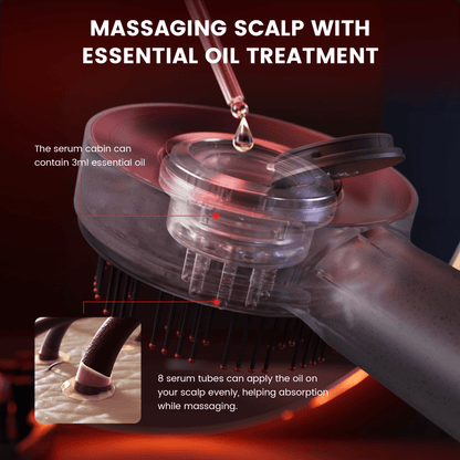 Scalp Massager Brush with Red Light Therapy for Hair Health